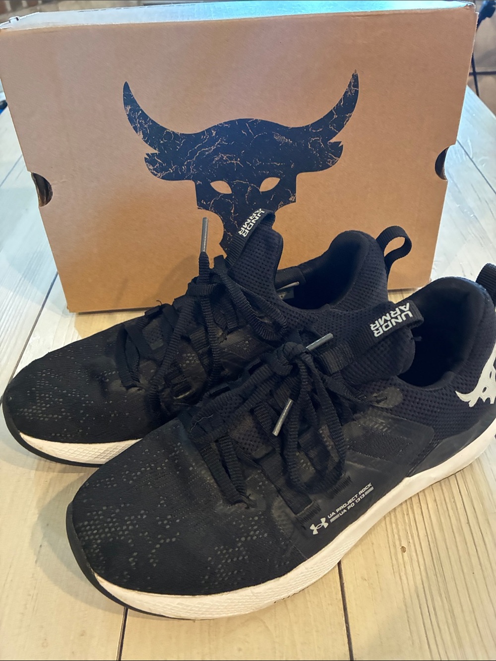 Under Armour Men’s Black Athletic Sneakers with White Sole